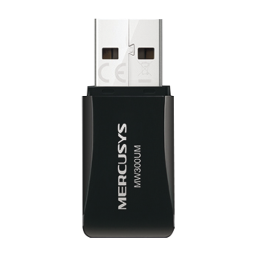 Adaptador de red inalámbrico USB Mercusys MW300UM, 2.4 Ghz, 300 Mbps