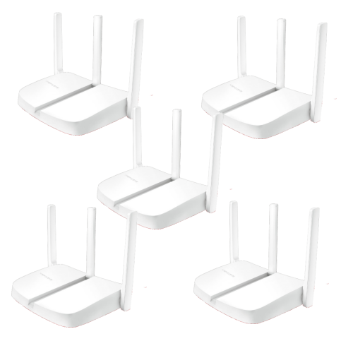 Pack de 5 Router Inalámbrico Mercusys MW305R, 2.4 GHz, 300 Mbps, 3 antenas de 5 dBi