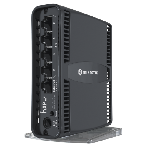 Routerboard MikroTik hAP ax2 (C52IG-5HAXD2HAXD-TC), WiFi 6, 1 Gb RAM, CPU 4 Núcleos 864 Mhz, 5 Ptos Gb, RouterOS L4