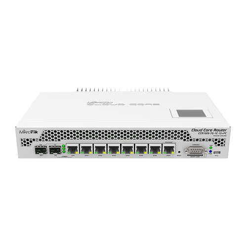 Cloud Core Router CCR1009-7G-1C-1S+PC (RouterOS L6) 2 Gb RAM, SPF+, 9 Núcleos, 1 Ghz