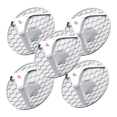 Pack de 5 Antenas Dish con Radio Mikrotik LHG 5 (RBLHG-5nD), 24.5 dBi, L3