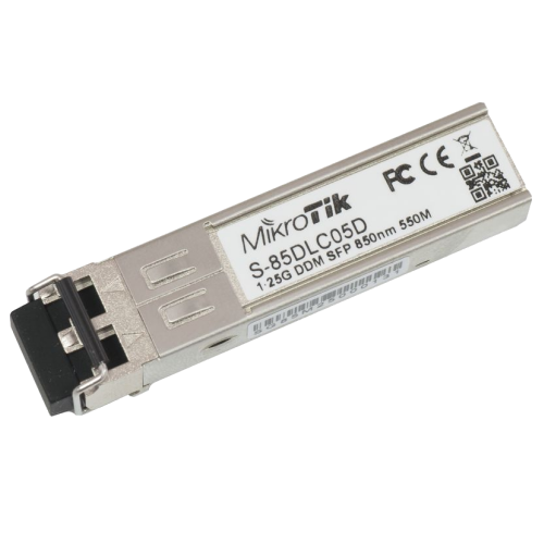 Tranceptor SFP Mikrotik S-85DLC05D, 1.25 Gb, 850nm, LC Dual, 550 m, Multimodo DDM