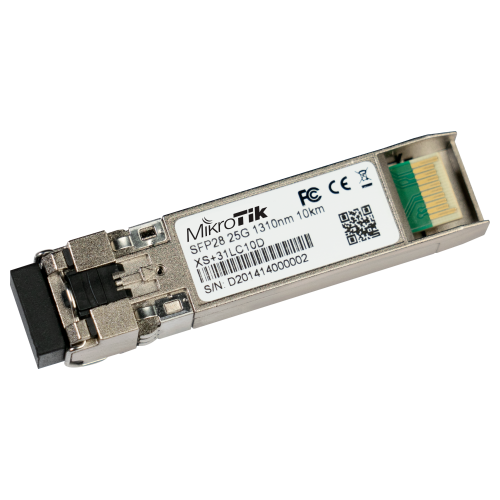 Transceptor Mikrotik XS+31LC10D, miniGbic, XSFP+ 1/10/25 Gbps, LC Duplex, Monomodo 10 Kms