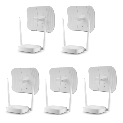 WISP Pack de 5 Litebeam M5-23 y 5 Router Tenda N301