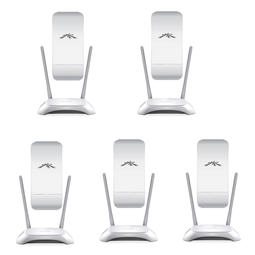 WISP Pack de 5 Nanostation Loco M2 y 5 Router TP-Link WR840N