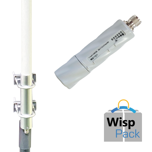 WISP Pack de Mikrotik RBGrooveA-52HPn y Antena Omnidireccional Sanny STO241G15-PRO, 15 dBi, 2.4 Ghz