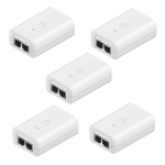 Kit de 5 Adaptadores PoE Ubiquiti POE-24-24W-G, 24 Vcd, 1 Amp, Blanco
