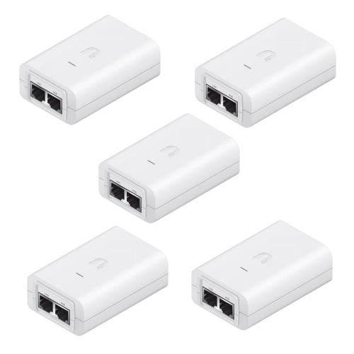 Kit de 5 Adaptadores PoE Ubiquiti POE-24-24W-G, 24 Vcd, 1 Amp, Blanco