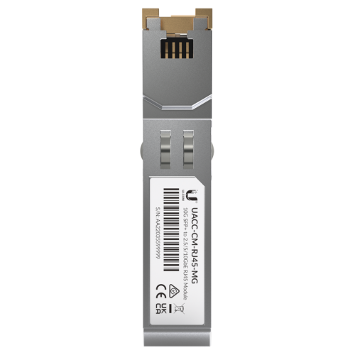 Módulo Ubiquiti UFiber UACC-CM-RJ45-MG, Convertidor SFP+ a RJ45, 10/5/2.5/1G