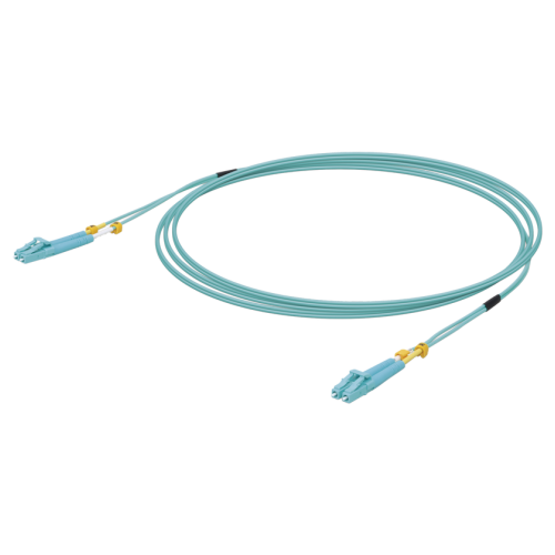 Jumper Ubiquiti UACC-OFC-MM-3M, de Fibra Óptica Multimodo LC-LC duplex 10 G, 50/125 OM3, Color Aqua, 3 Metros