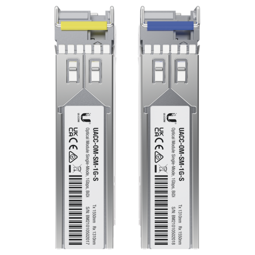 Par de Transceptores Ubiquiti UACC-OM-SM-1G-S-2, Monomodo, 1.25 Gbps, 3Km, Conector LC