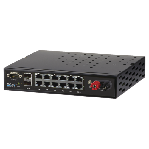 WISP Switch Netonix WS12250DC, 12 ptos Gb PoE, 2 Ptos SFP, Entrada 9-72 Vcd