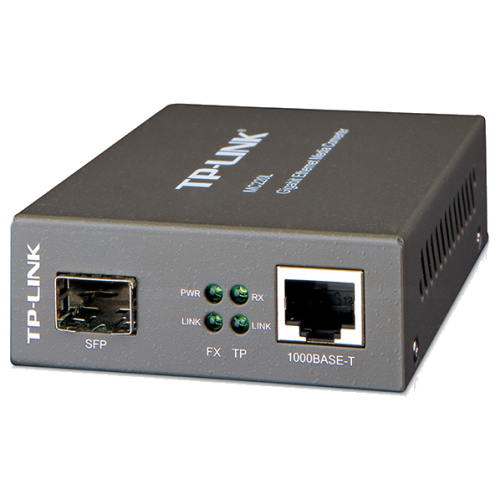 Convertidor de Medios TP-Link MC220L, 1 Pto Gb, 1 Pto SFP, 550 Mts Multimodo / 10 Km Monomodo