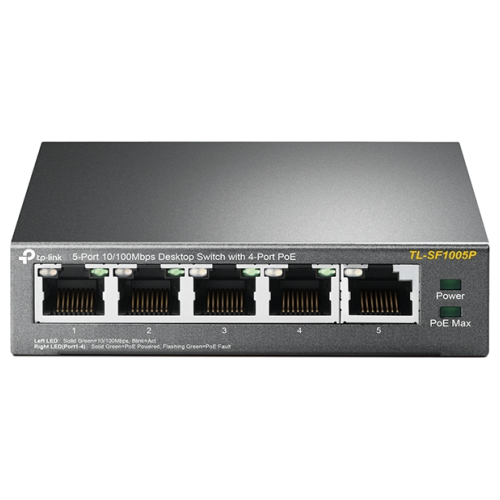 Switch PoE TP-Link TL-SF1005P, 5 Ptos 10/100 Mbps, 4 Ptos PoE, 802.3af hasta 58 Volts