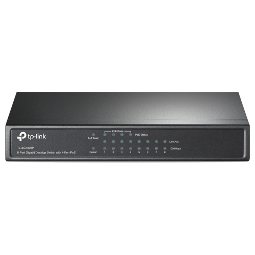 Switch Gigabit TP-Link TL-SG1008P, 8 Ptos Gb, 4 Ptos PoE, para Escritorio